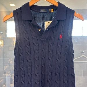 Ralph Lauren Sleeveless Cable Sweater NWT